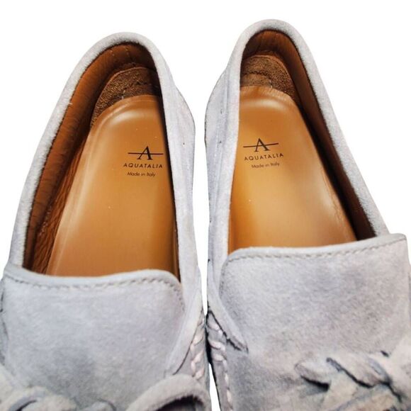 Mens Aquatalia Weatherproof Brian Gray Suede  Driving Loafers Shoes Size 8.5 - Picture 8 of 10